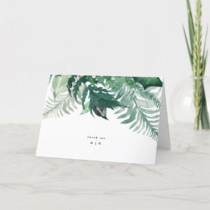 Tarjeta De Agradecimiento Boda de acuarela moderna y verde fresco