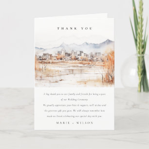 Tarjeta De Agradecimiento Boda de acuarela Utah de Salt Lake City