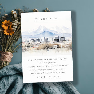 Tarjeta De Agradecimiento Boda de acuarela Utah de Salt Lake City