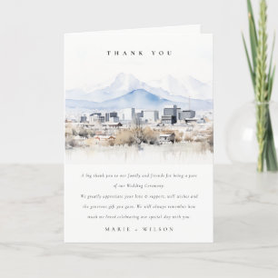 Tarjeta De Agradecimiento Boda de acuarela Utah de Salt Lake City