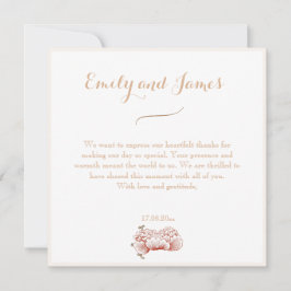 Tarjeta De Agradecimiento Boda de Adorno Floral Vintage 