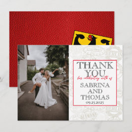 Tarjeta De Agradecimiento Boda de Alemania Roja. Gracias.