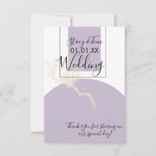 Tarjeta De Agradecimiento Boda de Algodón Botánico Planta Lavanda
