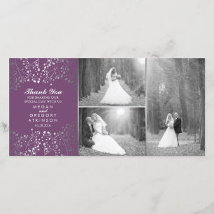 Tarjeta De Agradecimiento Boda de aliento del bebé de plata. Gracias