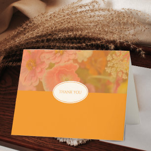 Tarjeta De Agradecimiento Boda de amapola rosa rosada de flor silvestre blan