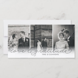 Tarjeta De Agradecimiento Boda de Amor y Gratitud Gracias Cartas Fotográfica