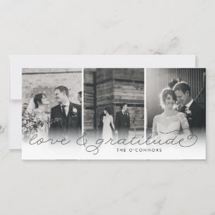 Tarjeta De Agradecimiento Boda de Amor y Gratitud Gracias Cartas Fotográfica