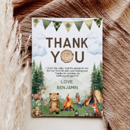 Tarjeta De Agradecimiento Boda de animales Camping Cumpleaños