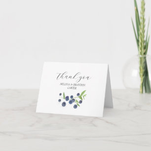 Tarjeta De Agradecimiento Boda de arándanos de arándano azul