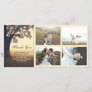 Tarjeta De Agradecimiento Boda de árbol rústico y soñador gracias