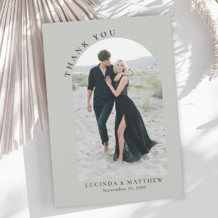 Tarjeta De Agradecimiento Boda de Arch Boho Moderno Gracias