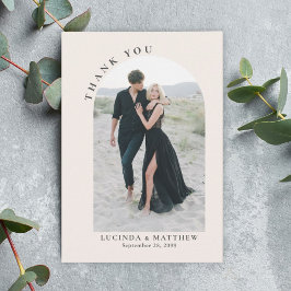 Tarjeta De Agradecimiento Boda de Arch Boho Moderno Gracias