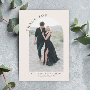 Tarjeta De Agradecimiento Boda de Arch Boho Moderno Gracias