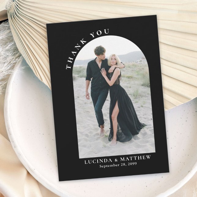 Tarjeta De Agradecimiento Boda de Arch Boho Moderno Gracias (Subido por el creador)