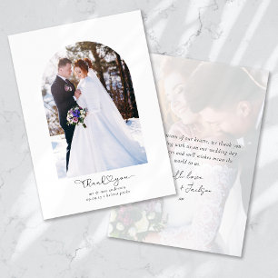 Tarjeta De Agradecimiento Boda de Arco fotográfico con guión gráfico de agra