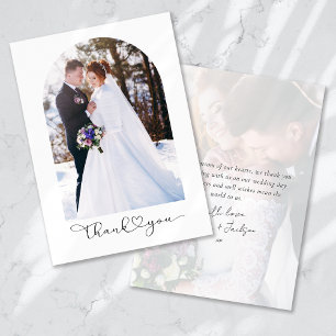 Tarjeta De Agradecimiento Boda de Arco fotográfico con guión gráfico de agra
