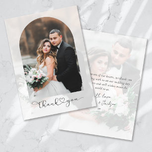 Tarjeta De Agradecimiento Boda de Arco fotográfico con guión gráfico de agra