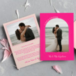 Tarjeta De Agradecimiento Boda de Arco Rosado Caliente Foto Amor y Gracias<br><div class="desc">Sorprendente tarjeta de agradecimiento para enviarle a sus bodas invitados con rosa caliente y rubor. Tarjeta de agradecimiento boda de doble lado con dos fotos, una en forma de arco con AMOR y GRACIAS escrito en una curva. Tarjeta de agradecimiento de boda rosado caliente con sus nombres en un guión...</div>