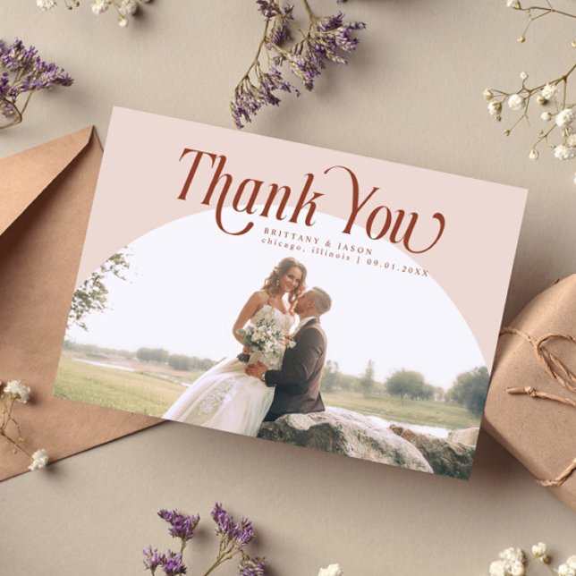 Tarjeta De Agradecimiento Boda de Arco Rosado Gracias (Subido por el creador)