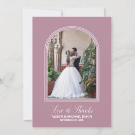 Tarjeta De Agradecimiento Boda De Arco Rosado Moderno Gracias