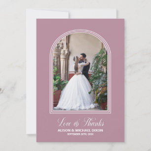 Tarjeta De Agradecimiento Boda De Arco Rosado Moderno Gracias