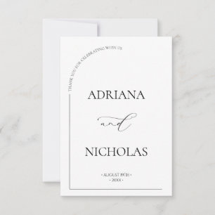 Tarjeta De Agradecimiento Boda de arco simple formal