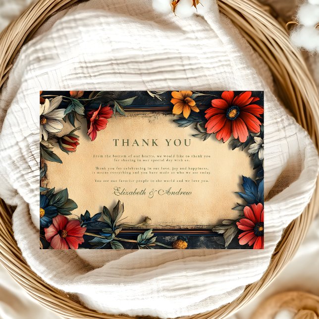 Tarjeta De Agradecimiento Boda de Art Nouveau floral victoriano (Subido por el creador)