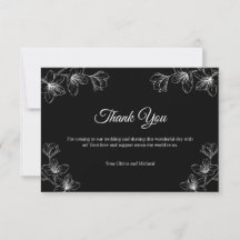 Boda de Arte de Línea Floral Negra Elegante