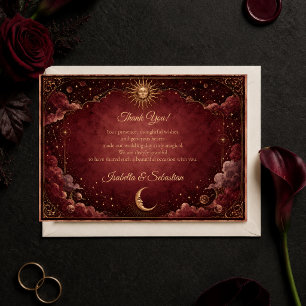 Tarjeta De Agradecimiento Boda de astrología celestial temperamental