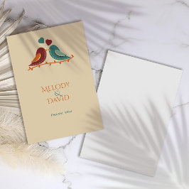 Tarjeta De Agradecimiento Boda de Aves de Amor