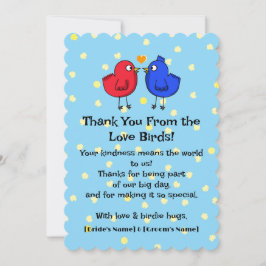 Tarjeta De Agradecimiento Boda de Aves de Amor