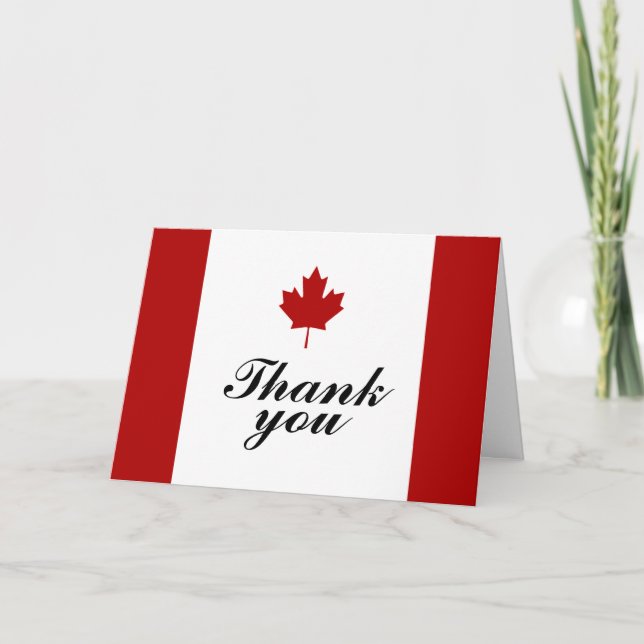 Tarjeta De Agradecimiento Boda de Bandera de Canadá (Anverso)