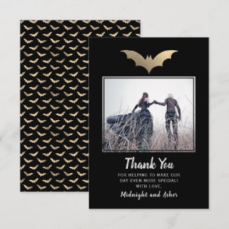 Tarjeta De Agradecimiento Boda de Bats Halloween