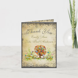 Tarjeta De Agradecimiento Boda de bifurcación lateral del bosque encantado