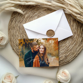 Tarjeta De Agradecimiento Boda de Boho con guión elegante