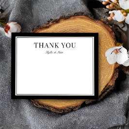 Tarjeta De Agradecimiento Boda de borde negro clásico gracias