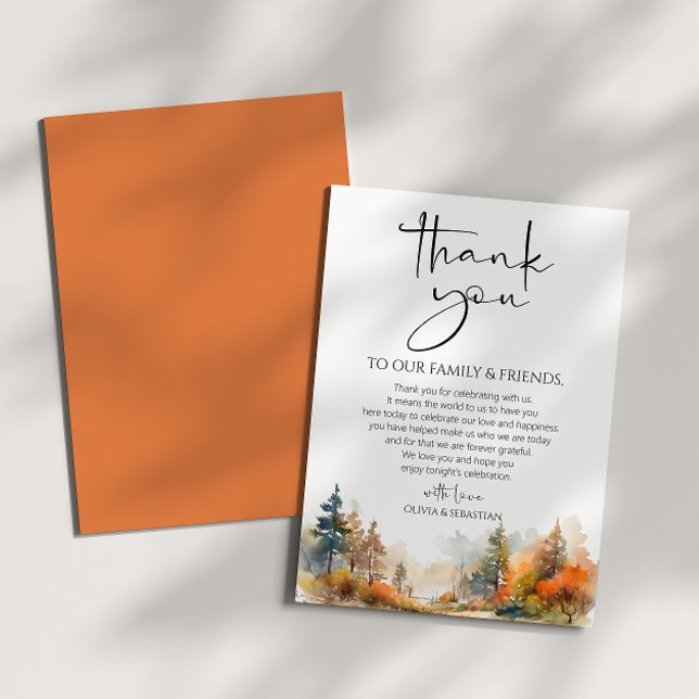 Tarjeta De Agradecimiento Boda de Bosques de Otoño Rústico (Subido por el creador)