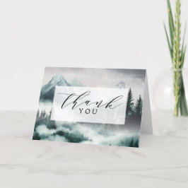 Tarjeta De Agradecimiento Boda de Bosques Forestales de Montaña Misty Moonli