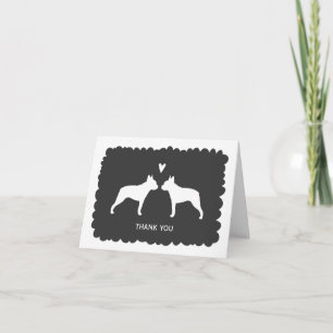 Tarjeta De Agradecimiento Boda de Boston Terriers Gracias