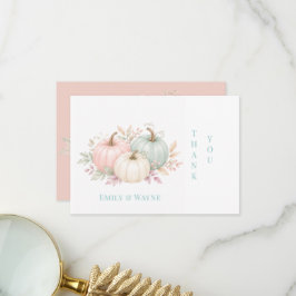 Tarjeta De Agradecimiento Boda de calabazas de acuarela pastel