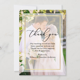 Tarjeta De Agradecimiento Boda de caligrafía delgada Superposición del marco