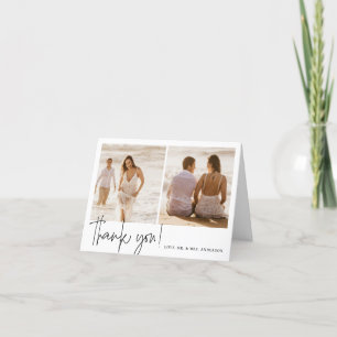 Tarjeta De Agradecimiento Boda de Caligrafía Elegante