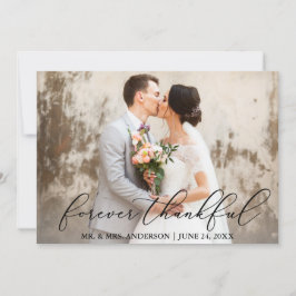 Tarjeta De Agradecimiento Boda de caligrafía elegante y agradecida por siemp