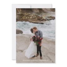 Boda de caligrafía floreciente gracias