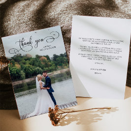 Tarjeta De Agradecimiento Boda de caligrafía Foto Gracias Cartas