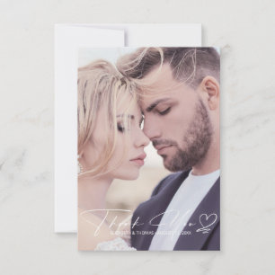 Tarjeta De Agradecimiento Boda de caligrafía Gracias Mauve ID771