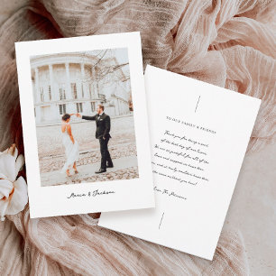 Tarjeta De Agradecimiento Boda de caligrafía moderna