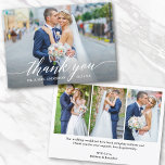 Tarjeta De Agradecimiento Boda de caligrafía moderna Bride Groom 4 Foto<br><div class="desc">Boda de caligrafía moderna Novia y Groom 4 fotos Tarjeta de agradecimiento - Guión blanco</div>