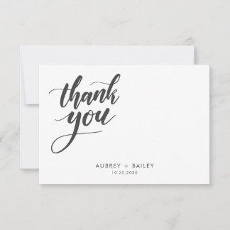 Tarjeta De Agradecimiento Boda de Caligrafía Personalizada Gracias
