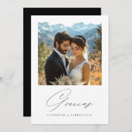 Tarjeta De Agradecimiento Boda de Calligrafía por Gracias Elegant
